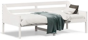 vidaXL Κρεβάτι ημέρας χωρίς στρώμα Λευκό 75x190 cm Στερεό ξύλο πεύκο