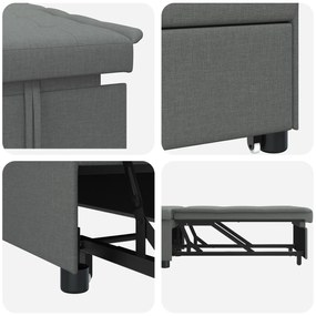 vidaXL Καναπές κρεβάτι 3 σε 1  - Σχεδιασμός pull-out, σκούρο γκρι ύφασμα