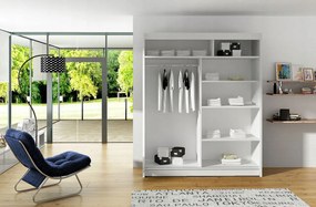 Ντουλάπα Westa I συρόμενη-Cappuccino - 150.00Χ58.00Χ200.00cm