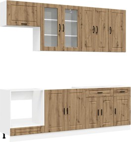 vidaXL Μονάδα κουζίνας PORTO 8 pcs Artisan Δρυς Επεξεργασμένο Ξύλο