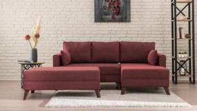 Corner Sofa-Bed Bella Corner Sofa Right 2 - Claret Red Claret Red