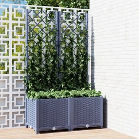 vidaXL Ζαρντινιέρα Κήπου με Καφασωτό Μπλε Γκρι 80x40x136 εκ. από PP