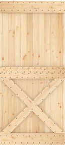 vidaXL Συρόμενη Πόρτα Φυσικό και Λευκό 95 x 210 cm