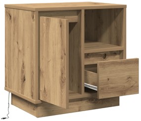 vidaXL Κομοδίνο με LED Artisan Oak 50x34,5x50 εκ.