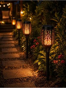 Stewehome Ηλιακός λαμπτήρας κήπου με LED εφέ φλόγας Πολύχρωμο