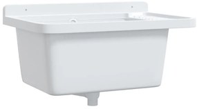 vidaXL Νιπτήρας Βοηθητικός Επίτοιχος Λευκός 60x40x28 εκ. από Ρητίνη