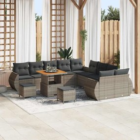 vidaXL Σετ Καναπέ Κήπου 13 pcs Γκρι συνθετικό ρατάν