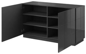 chest of drwewr KOM2D REJA graphite gloss/graphite gloss DIOMMI CAMA-REJA-KOM2D-GRA/GRA