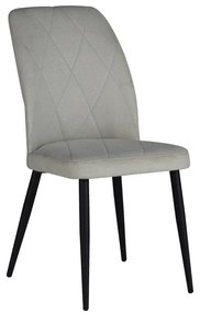 Καρέκλα Vika pakoworld εκρού ύφασμα-πόδι μαύρο μέταλλο 48x58x90εκ Model: 320-000015