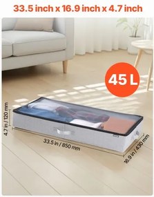 VEVOR Under Bed Storage 45L Stackable Shoe Organization Box with Clear Lid 2Pack