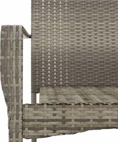 vidaXL Σετ Τραπεζαρίας Κήπου 9 τεμ. Γκρι Συνθ. Ρατάν με Μαξιλάρια