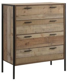 Συρταριέρα Pallet-W Antique Oak Ε8435,W 84x40x100cm Melamine, Metal