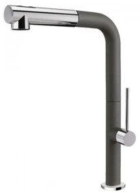 Armando Vicario Tozo 48580 Granite Nero Μπαταρία Κουζίνας Με Υψηλό Περιστρεφόμενο Ρουξούνι και Συρόμενο Ντους