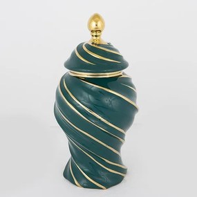 ΒΑΖΟ ΚΕΡΑΜΙΚΟ ΠΡΑΣΙΝΟ - ΧΡΥΣΟ 18.5x35cm|752-20111