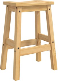 vidaXL Μπαρ σκαμπό 2 τμχ. Κερί Μέλι 44 x 30 x 63 εκ. Μασίφ Πεύκο
