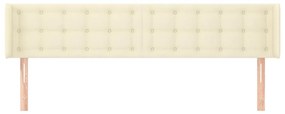 vidaXL Κεφαλάρι με Πτερύγια Κρεμ 163x16x78/88 εκ. Συνθετικό Δέρμα