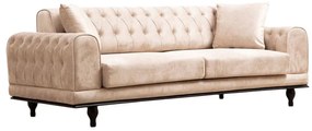 Καναπές-κρεβάτι PWF-0567 pakoworld 3θέσιος ύφασμα μπεζ 220x95x80εκ - 071-001356