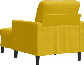 vidaXL Πολυθρόνα Κίτρινη 60 εκ. Βελούδινη με Υποπόδιο