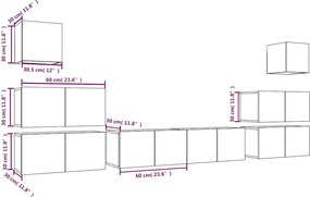 vidaXL Σετ Επίπλων Τηλεόρασης 8 Τεμαχίων Καπνιστή δρυς Επεξ. Ξύλο