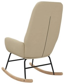 vidaXL Κουνιστή Πολυθρόνα Κρεμ Υφασμάτινη