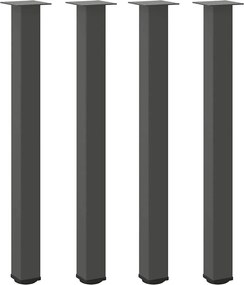 vidaXL Πόδια Τραπεζιού Μπαρ 4 τεμ. Ανθρακί 90-92 εκ. Ατσάλι