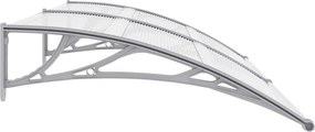vidaXL Στέγαστρο Πόρτας Γκρι / Διαφανές 200 x 75 εκ. Πολυανθρακικό
