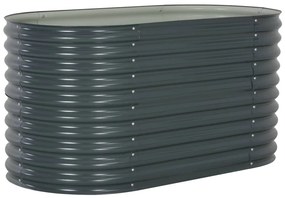 vidaXL Ζαρντινιέρα Υπερυψωμένη Γκρι 160x80x81 εκ. Γαλβανισμ. Χάλυβας