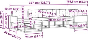 vidaXL Σειρά Καναπέ Εξωτερικού 6 pcs Φυσικό και Μπεζ