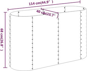 vidaXL Ζαρντινιέρα Ανθρακί 114x40x68 εκ Γαλβανισμένος χάλυβας