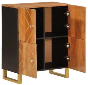 vidaXL Βοηθητικό Έπιπλο Καφέ/Μαύρο 60x33,5x75 εκ. Μασίφ Ξύλο Μάνγκο