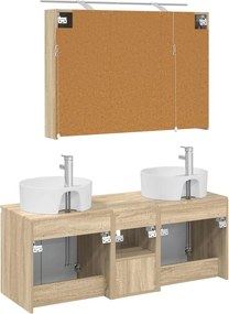 vidaXL Σετ Ντουλαπιών Μπάνιου 4 pcs Sonoma Δρυς Επεξεργασμένο Ξύλο