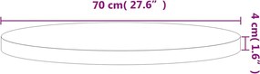 vidaXL Επιφάνεια Τραπεζιού Στρογγυλή Ø70x4 εκ. Μασίφ Ξύλο Οξιάς