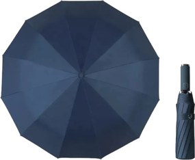 Αυτόματη ομπρέλα σπαστή με φακό LED - 10K - Tradesor - 585670 - Blue