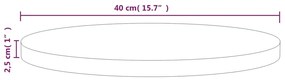 vidaXL Επιφάνεια Τραπεζιού Γκρι Ø40x2,5 εκ. από Μασίφ Ξύλο Πεύκου