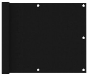 Διαχωριστικό Βεράντας Μαύρο 75 x 500 εκ. Ύφασμα Oxford - Μαύρο