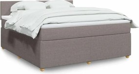 vidaXL Κρεβάτι Boxspring με Στρώμα Taupe 180x200 εκ. Υφασμάτινο