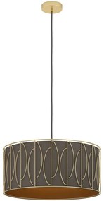 Φωτιστικό Οροφής Corojal 390206 Φ57x150cm 1xE27 40W Cappuccino-Brass Eglo Steel,Fabric