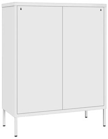 vidaXL Συρταριέρα Λευκή 80 x 35 x 101,5 εκ. από Ατσάλι