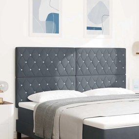 vidaXL Βελούδινο Κεφαλάρι Argyle Σκούρο γκρι 180 cm Βελούδο