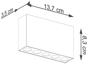 Sollux Φωτιστικό οροφής Sole 5,5xLED/11w, Χρώμα μαύρο