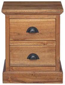 vidaXL Κομοδίνο με συρτάρι Φυσικό 40 x 30 x 50 cm Στερεό Ξύλο Τίκ
