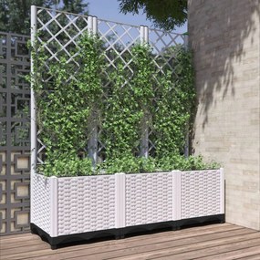 vidaXL Γλάστρα Κήπου Λευκό 120 x 40 x 136 cm