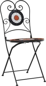 vidaXL Σετ Bistro «Μωσαϊκό» Τερακότα/Λευκό Σίδηρος και Κεραμικό