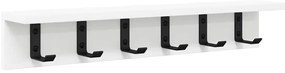 vidaXL Τοίχου Κρεμάστρα Λευκό 60 x 10.5 x 10.5 εκ Επεξεργασμένο ξύλο
