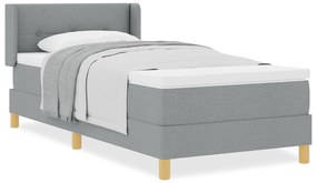 vidaXL Στρώμα με Βαθμίδα σε Ανοιχτό Γκρι, 90 x 200 εκ. Υφασμάτινο