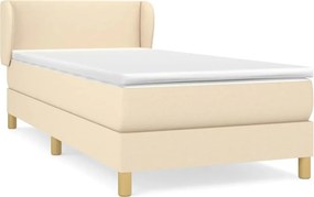 vidaXL Κρεβάτι Boxspring με Στρώμα Κρεμ 80 x 200 εκ. Υφασμάτινο
