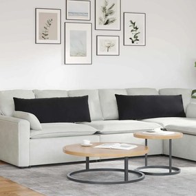 vidaXL Μαξιλάρι Καναπέ 2 τμχ. Βελούδο Μαύρο 120 x 40 cm