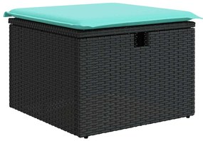 vidaXL Καναπές Κήπου 6 Τεμαχίων Μαύρο από Συνθετικό Ρατάν με Μαξιλάρια