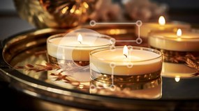 Intra Συλλεκτικό Ξύλινο Παζλ Plywood 4mm - Αναμμένα κεριά στο δίσκο Σε Ξύλινο Κουτί - Διαστάσεις: 10x10 cm – 25 κομμάτια