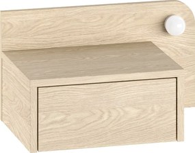 Κομοδίνο επιτοίχιο Dotta Megapap με LED χρώμα light oak 52x33,6x28εκ.